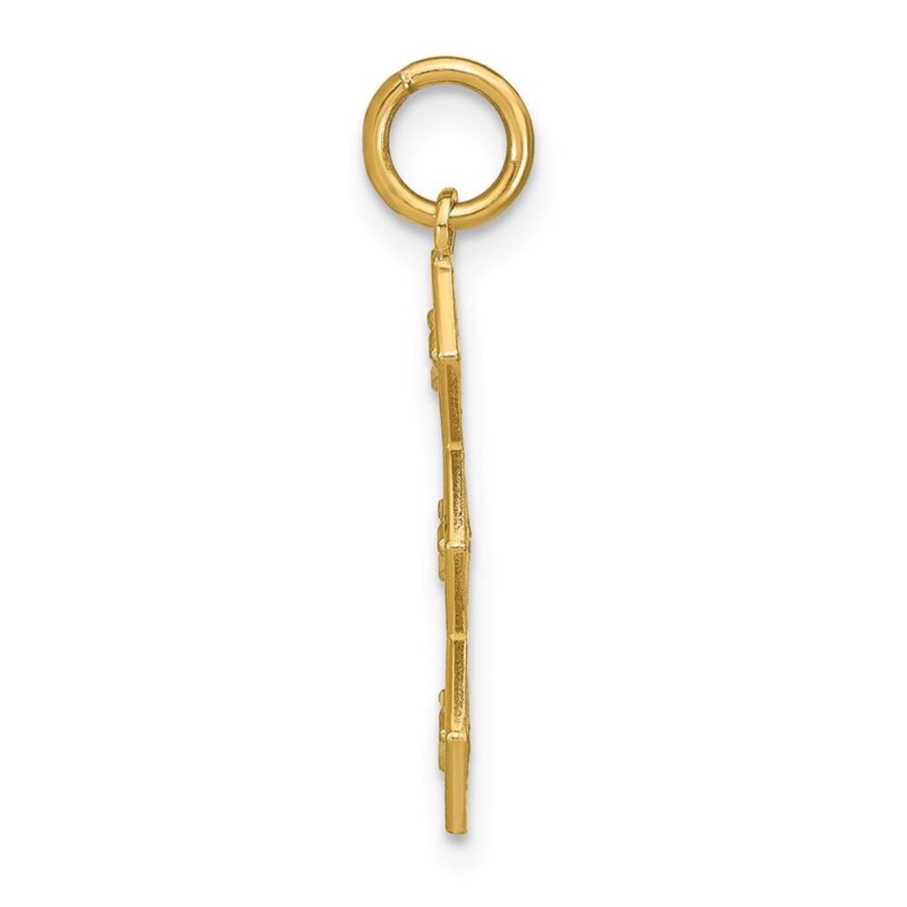 14k Yellow Gold W/Rhodium & D/C 3 Diamond Shapes … - image 2